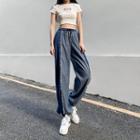Two-tone Panel High-waist Harem Jeans