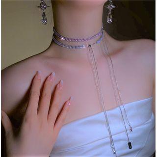 Rhinestone Pendant Y Choker