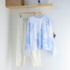 Tie Dye Long-sleeve T-shirt / Straight Fit Jeans