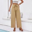 Ribbon High Waist Wide Leg Pants