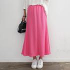 Cotton Midi Flare Skirt Pink - One Size