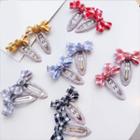 Set Of 2: Gingham Bow Hair Clip