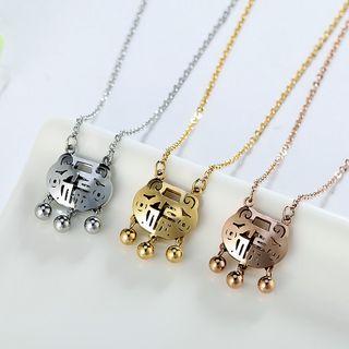 18k Gold Plated Lock Accent Necklace