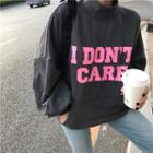 Turtle Neck Lettering Sweatshirt