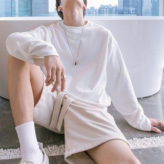Tab Sleeve Embroidered Waffle T-shirt