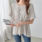 Shirred-front Dip-back Top