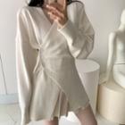 Asymmetrical Button-accent Sweater