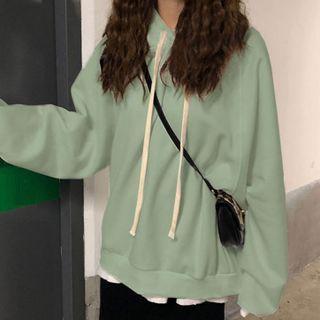 Plain Hoodie Pea Green - One Size
