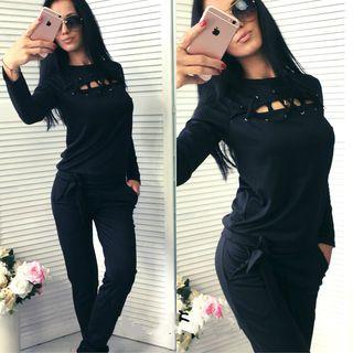 Set: Stitched Pullover + Sweatpants