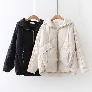 Plain Hooded Zip Padded Jacket