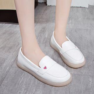 Heart Detail Flat Loafers