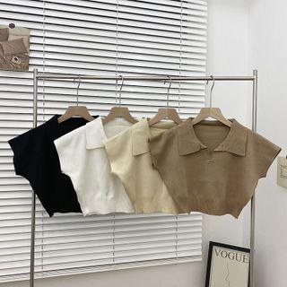 Collar Cropped Sweater Vest