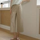Pintuck Button-detail Wide-leg Pants