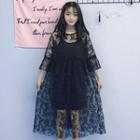 Set: 3/4-sleeve Midi Lace Dress + Strappy Dress