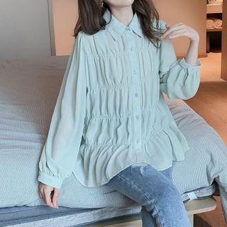 Chiffon Shirt Mint Green - One Size