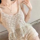 Fringed Woven Camisole Top / Lace Shorts