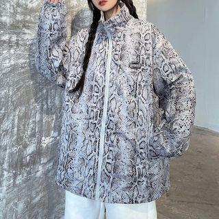 Reversible Snakeskin Zip-up Jacket