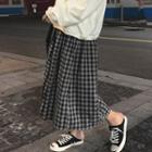 Plaid Aline Midi Skirt As Shown In Figure - One Size