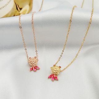 Stainless Steel Goldfish Pendant Necklace