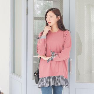 Stripe Ruffle-hem Top