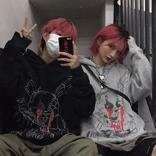 Couple Matching Skull Print Hoodie