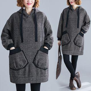 Plaid Mini Hoodie Dress