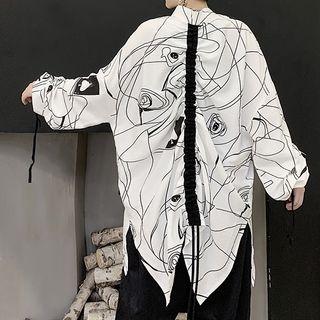 All-over Print Drawstring Shirt