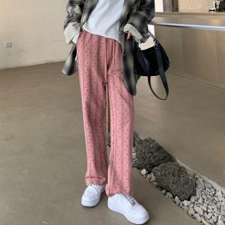 Star Print Straight Leg Pants