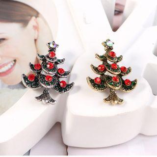 Christmas Tree Rhinestone Alloy Brooch