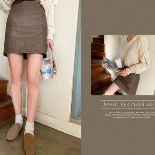 Faux Leather Miniskirt