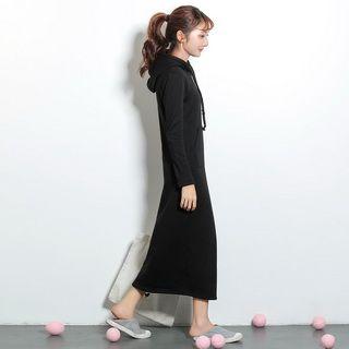 Fleece-lined Hooded Maxi Pullover Dress