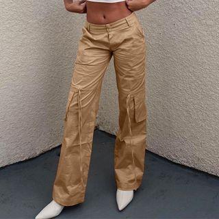 Plain Low-rise Wide-fit Pants