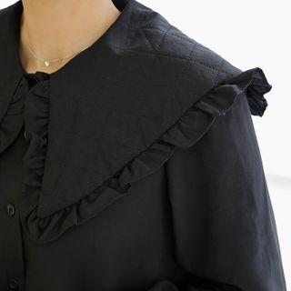 Quilted Sailor-collar Blouse