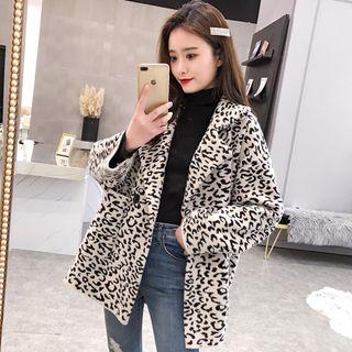 Leopard Print Double-breasted Blazer