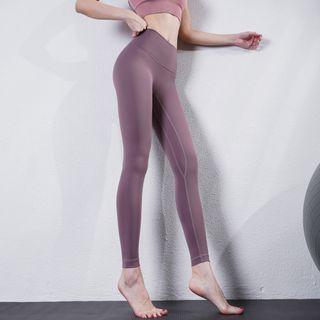 Plain High-waist Skinny Yoga Pants