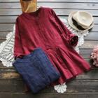 Long-sleeve Plaid Tunic