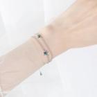 Bead Rhinestone Bracelet White - One Size