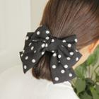 Dotted Fabric Bow Hair Clip