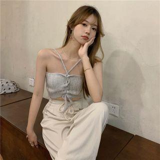 Drawstring Cropped Camisole Top / Sweatpants