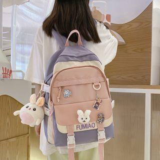 Paneled Nylon Backpack / Accessory / Set