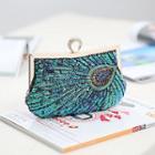 Sequined Evening Clutch Peacock Green - One Size