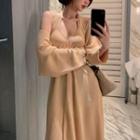 Halter-neck High-low A-line Dress / Cropped Cardigan