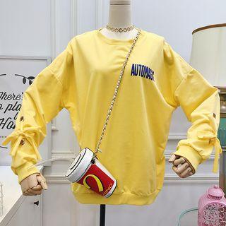 Loose-fit Tie-cuff Printed Pullover