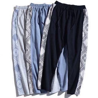 Paisley Print Cropped Sweatpants