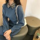 Leopard Long-sleeve Slim-fit Dress