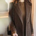 M Lange Double-breasted Wool Blend Coat With Belt