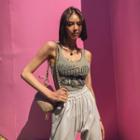 Printed Lettuce-edge Slim-fit Tank Top
