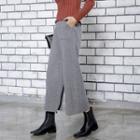 High-waist Wide-leg Cropped Knit Pants