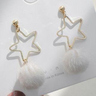 Pom Pom Star Drop Earring / Clip-on Earring