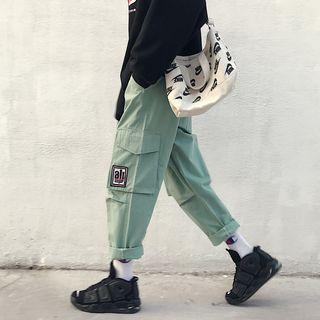 Applique Fleece-lined Cargo Pants